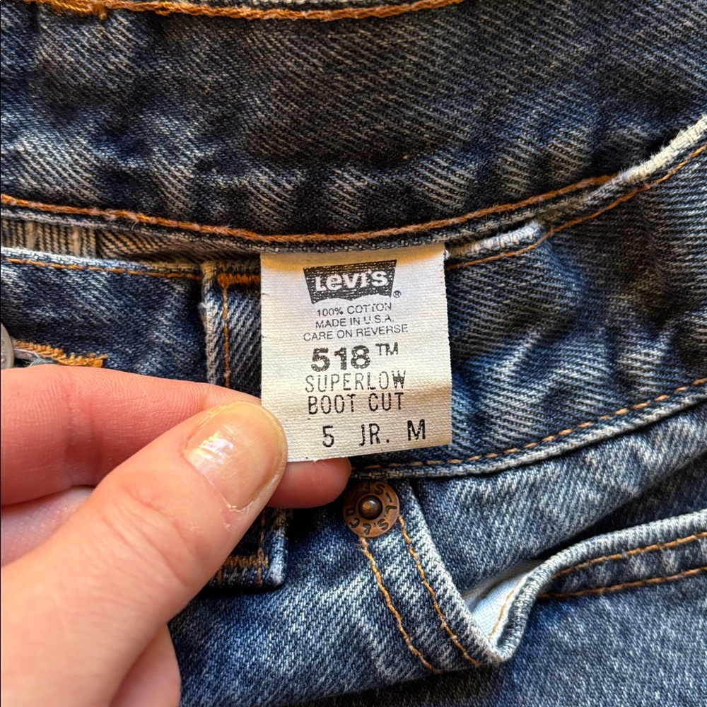 Levi's Vintage 518 Super Low Bootcut Flare Jeans in Classic Blue - Picture 7 of 11